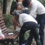 Evacuar en el parque